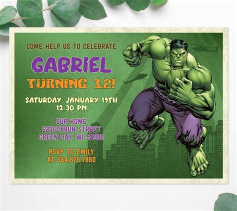 Hulk Birthday Invitations & Invitation Templates